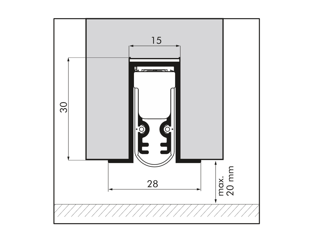 Padací práh ELLEN MATIC SOUNDPROOF OMEGA (dĺžka 628 mm)