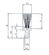 Kompletna lišta LINEAR s kefkou do drážky (11mm / 215 cm / hnedá)
