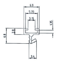 Samostatná PVC lišta LINEAR pre kefku 4,8 mm do drážky (210 cm / biela)