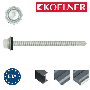 OC Samovrtné šrouby 5,5 mm s EPDM těsněním (5,5 x 45 mm / EPDM / SW8 / zinek bílý / max provrtání 5 mm)