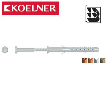 KD Rámová hmoždinka s dlouhou rozpěrnou zónou a šroubem s šestihrannou hlavou (KD-10100 / 10x100 mm se šroubem 6,8x110 mm / SW13 / zinek bílý)