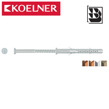 KDS Rámová hmoždinka s dlouhou rozpěrnou zónou a šroubem se zápustnou hlavou PZ (KDS-10200 / 10x200 mm se šroubem 6,8x205 mm zápust. hlava PZ4, zinek bílý)