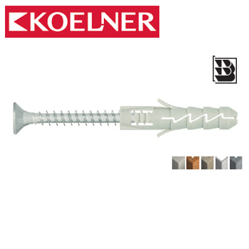 FIX+ Rozpěrná hmoždinka bez límce s vrutem, polypropylen/pozink, zápustná hlava PZ (FIX-10+680 / 10 x 50 s vrutem 6 x 80 mm)