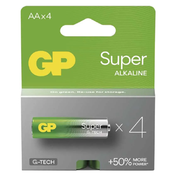 GP SUPER alkalická baterie AA 1,5V (tužka, LR06) 4ks/krabička