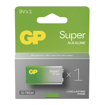 GP SUPER alkalická baterie 9V (6LR61) 1ks/blistr