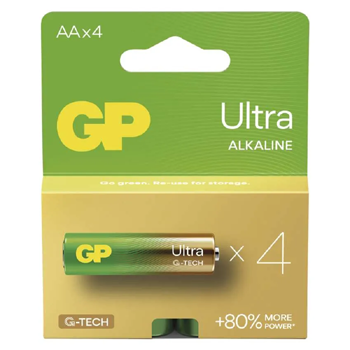 GP ULTRA alkalická baterie AA 1,5V (tužka, LR06) 4ks/krabička