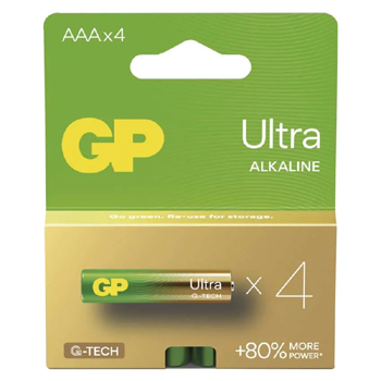 GP ULTRA alkalická baterie AAA 1,5V (mikrotužka, LR03) 4ks/krabička