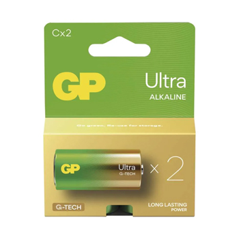 GP ULTRA alkalická baterie C 1,5V (malé mono, LR14), G-TECH, 2ks/krabička