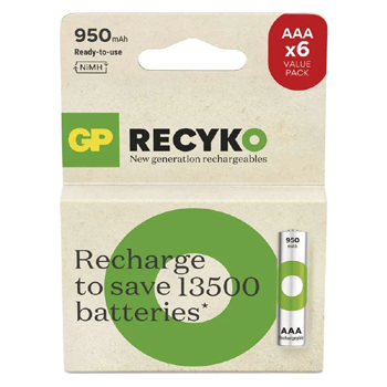 GP ReCyko nabíjecí baterie 950 AAA (HR03), 6ks/BL