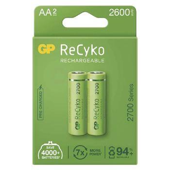 GP ReCyko nabíjecí baterie 2700 AA (HR06), 2ks/krabička