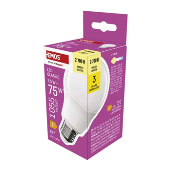 LED žárovka Classic A60 / E27 / 9,5 W (75 W) / 1055 lm / teplá bílá