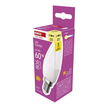 LED žárovka Classic svíčka / E14 / 6,5 W (60 W) / 806 lm / teplá bílá