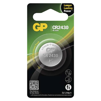 GP CR2430 lithiová knoflíková baterie, 3V, 24,5x3,0mm, 1ks/blistr