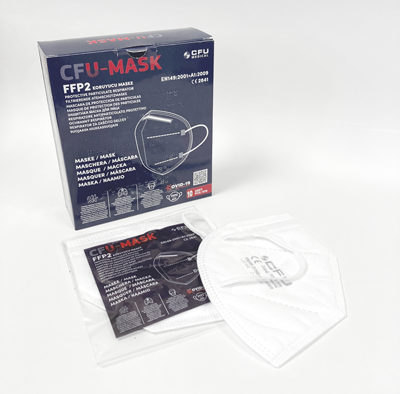 Respirátor CFU-MASK FFP2 NR, bez ventilku, 10 ks/bal, bílé