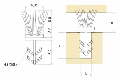 PB 1018 FLEX lišta s kartáčkem (8 mm / sv. hnědá RAL1011 / délka 215 cm)