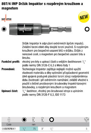 897/4 IMP Držiak Impaktor s rozperným krúžkom a magnetom