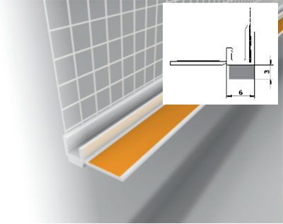 A / 03 Začisťovací okenný profil 6 mm / tl.3 mm s perlinkou / dĺžka 2,40m