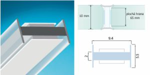 Profil G2G FLEXIBLE Aj pre sklo 10-10, 8mm, samolepiaci