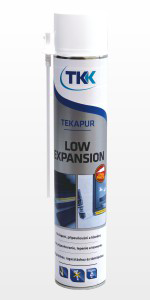 TEKAPUR PU pena Low Expansion spray nízkoexpanzná (strieborná rada)