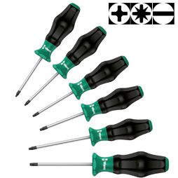 Sada skrutkovačov 1335/1350/1355/6 2x PH, 2x PZ, 2x plochý, rad COMFORT, WERA