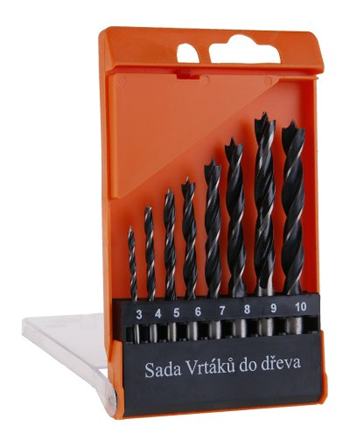 Sada vrtáků do dřeva 8ks 3-10mm