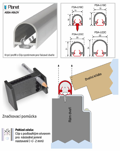 Ochranný krycí profil FSA 8100 (U-Clip)