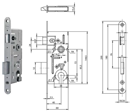 Zadlabací zámek mechanický Yale 5160