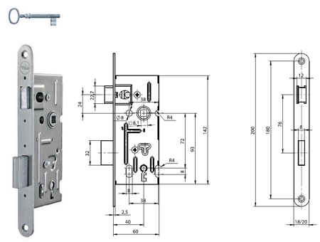 Zadlabací zámek mechanický Yale 5210