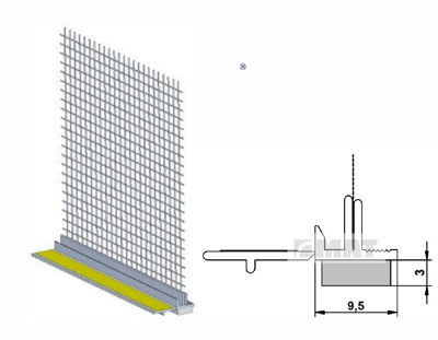 A / 10 Okenný profil MINI 9mm s perlinkou VERTEX, UV, 3mm / 2,40m