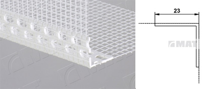 D / 03.15 Rohový profil 23x23mm s perlinkou VERTEX 100x100mm, 2,50m