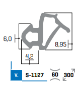 S-1127 Těsnící profil do PVC oken, VEKA