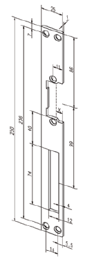 EL 000408 Čelné plech 02140-01, pozink, effeff