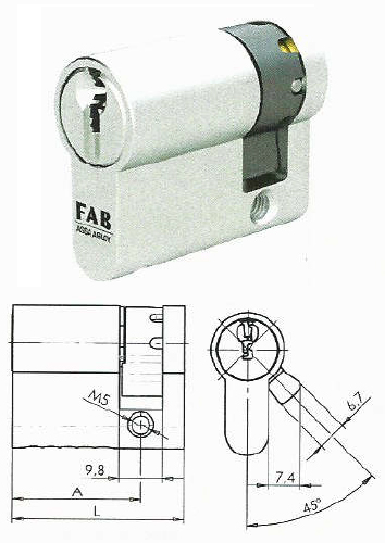 Jednostranná cylindrická vložka FAB 4.01 / RC4, SS4=3