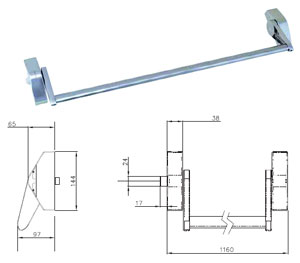 SP002455 PED200 1200MM STRIEBORNA 1b panikové kovanie