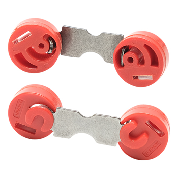 Spona (excentr) se dvěma kolečky pro obložkové zárubně, červená ELEPART