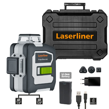 CompactPlane - Laser 3G Pro, trojrozměrný laser s horizontálním a dvěma vertikálními 360° laserovými kruhy