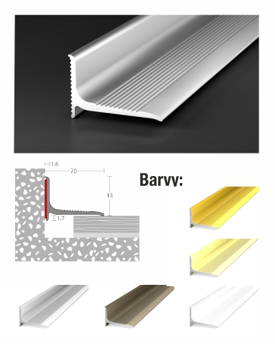 Lemovací samolepiaci nástenný profil 20 x 13 mm
