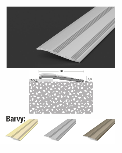 Vyrovnávacia samolepiace profil 28 mm pre vinylové podlahy