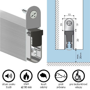 Padacie prah ELLEN MATIC Soundproof - zvukotesný 51dB