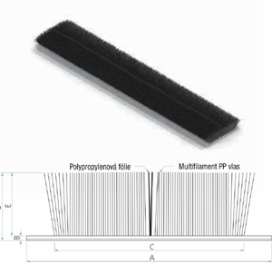 Flexibilná kefka DUST-PLUG extra široká samolepiaca (DP)