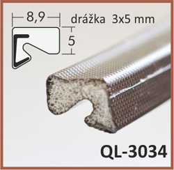 Q-LON 3034 interiér.profil do drážky béžová 400m (návin 400 m / béžová)