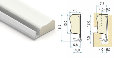 Tesniaci profil Q-LON 3053 - vstupné dvere/okná (biela)