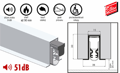 Padací prah ELLEN MATIC Soundproof OMEGA - zvukotesný 51dB