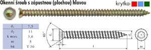 Okenná skrutka TURBO-TEC so zápustnou (plochou) hlavou