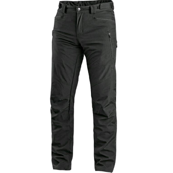 CXS AKRON - kalhoty pánské softshellové, černé, 94% polyester, 6% elastan