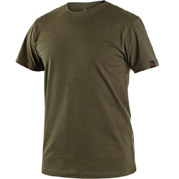 CXS Nolan - pánské pracovní tričko, krátký rukáv, 98% bavlna, 2% elastan, 180g/m2, khaki