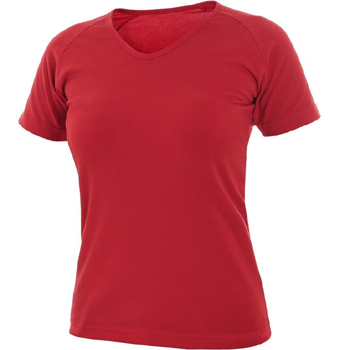 CXS Ella - dámské tričko, krátký rukáv, 95% bavlna, 5% elastan, 180g/m2, červená