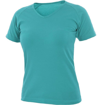 CXS Ella - dámské tričko, krátký rukáv, 95% bavlna, 5% elastan, 180g/m2, tyrkysová