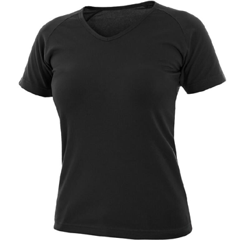 CXS Ella - dámské tričko, krátký rukáv, 95% bavlna, 5% elastan, 180g/m2, černá