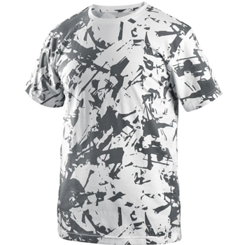 CXS MERLIN - pánské tričko, krátký rukáv, 95% bavlna, 5% elastan, bílo-šedé, vel. S